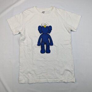 Kaws X Uniqlo Sesame Street BFF Youth White T Shirt Size 13 Kids Art Tee
